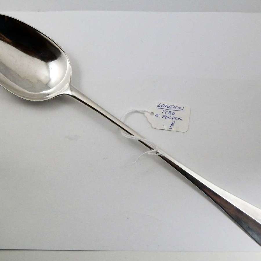 George II large silver serving spoon, London 1730