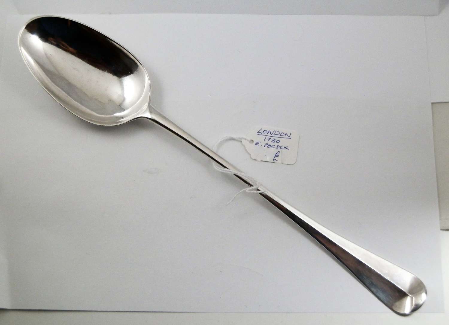 George II large silver serving spoon, London 1730
