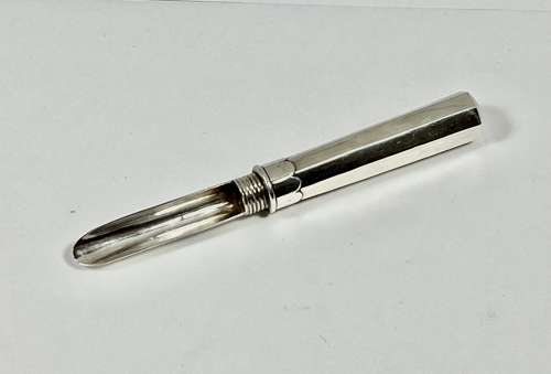 George III antique silver travelling apple corer, Joseph Taylor 1792