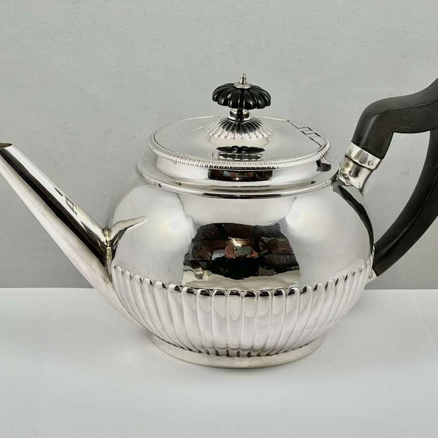George III antique silver tea pot, London 1802