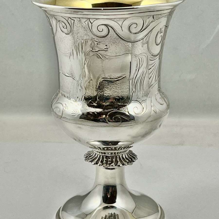 Victorian antique silver goblet, Barnard Bros. London 1848
