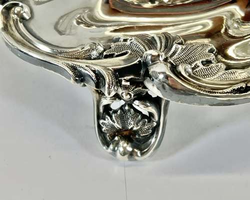 Victorian silver desk ink stand, Sheffield 1842
