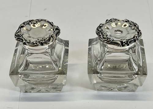 Victorian silver desk ink stand, Sheffield 1842