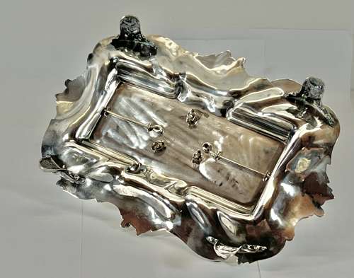 Victorian silver desk ink stand, Sheffield 1842