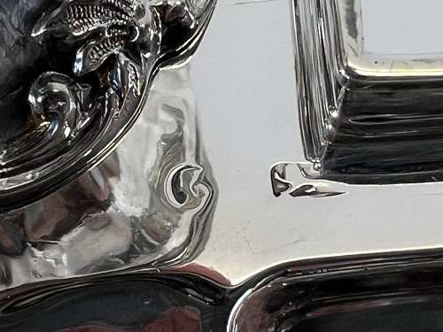 Victorian silver desk ink stand, Sheffield 1842