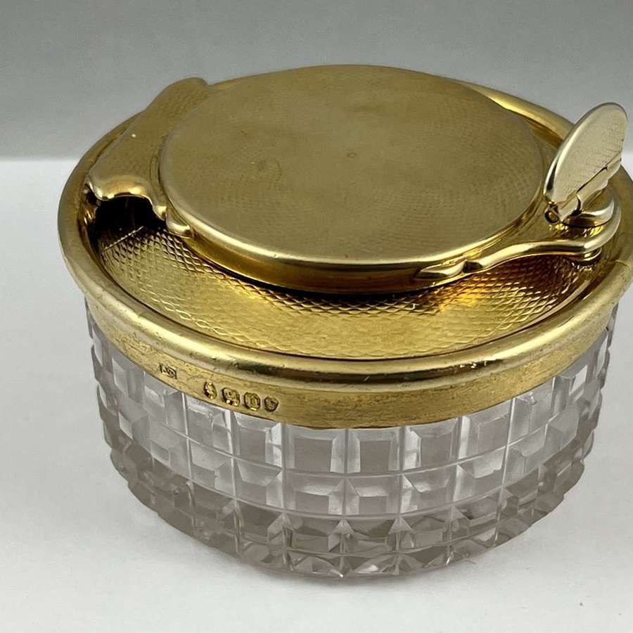 George IV silver gilt travelling ink well, London 1828.