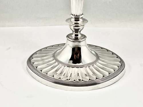 Pair of Victorian antique silver candlesticks, Sheffield 1893.