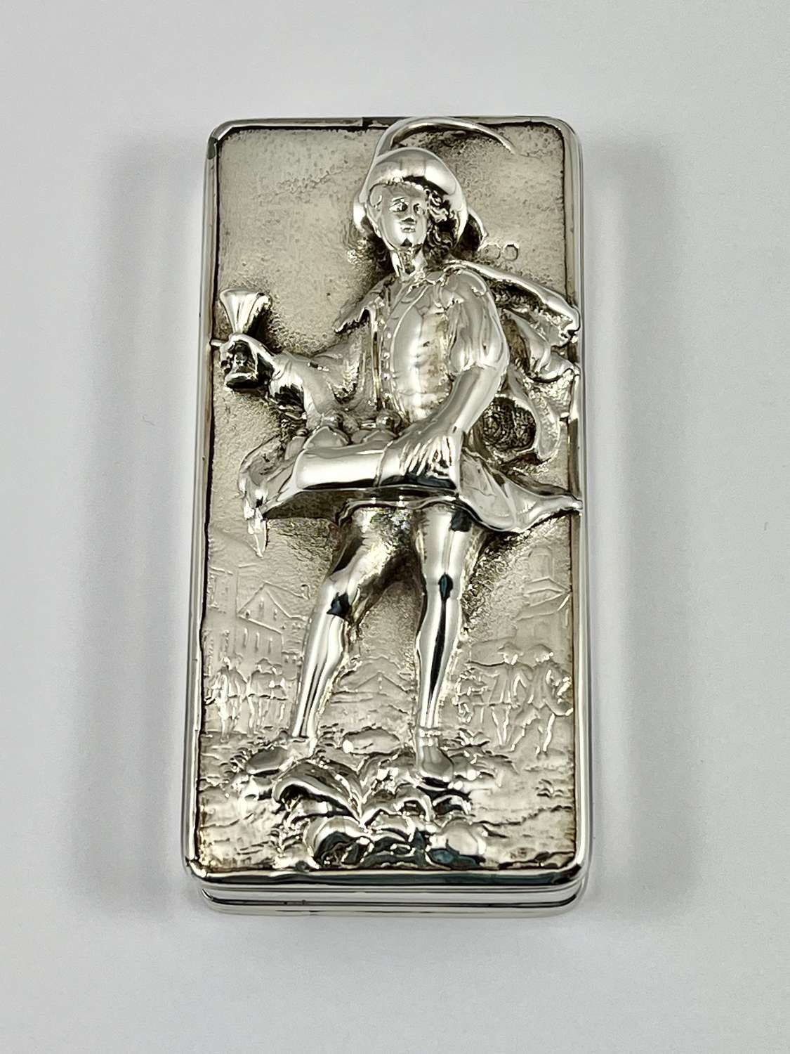 George IV antique silver “Pedlar” snuff box, John Linnet 1823
