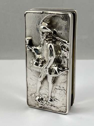 George IV antique silver “Pedlar” snuff box, John Linnet 1823