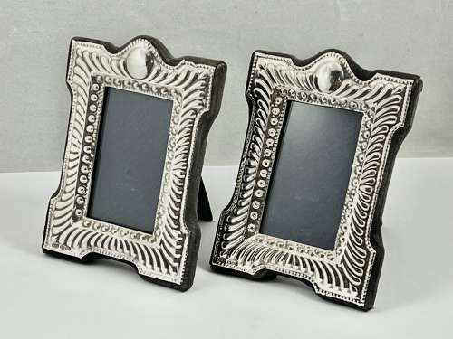 A pair of Elizabeth II silver photo frames, London 1982