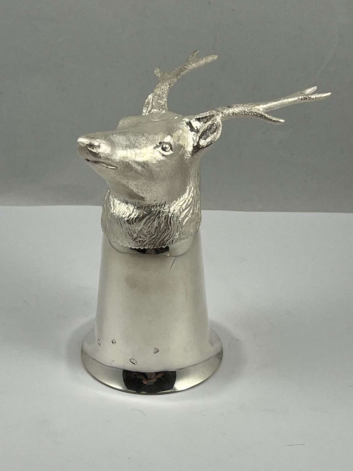 Elizabeth II silver stag’s head stirrup cup, Sheffield 2020