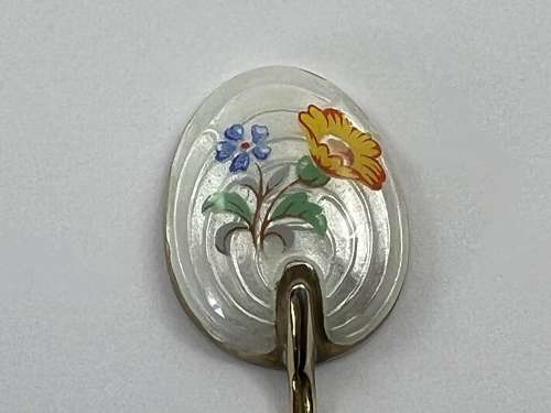 Elizabeth II cased set of gilt and enamelled coffee spoons, 1953