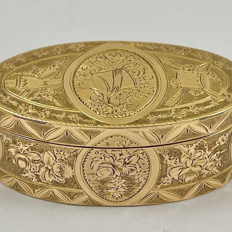 French antique 18ct gold snuff box, Jean Fremin Paris c1770