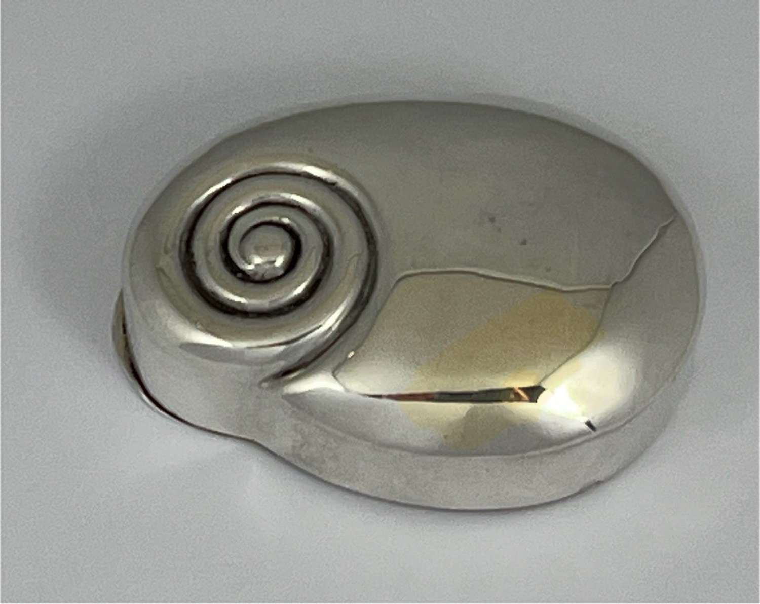 George III antique silver snail snuff box, Mathew Linwood 1804
