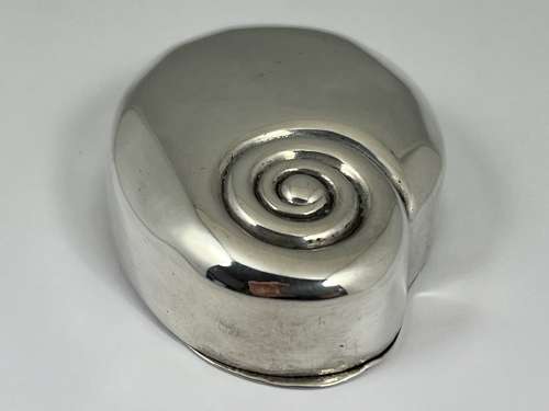 George III antique silver snail snuff box, Mathew Linwood 1804