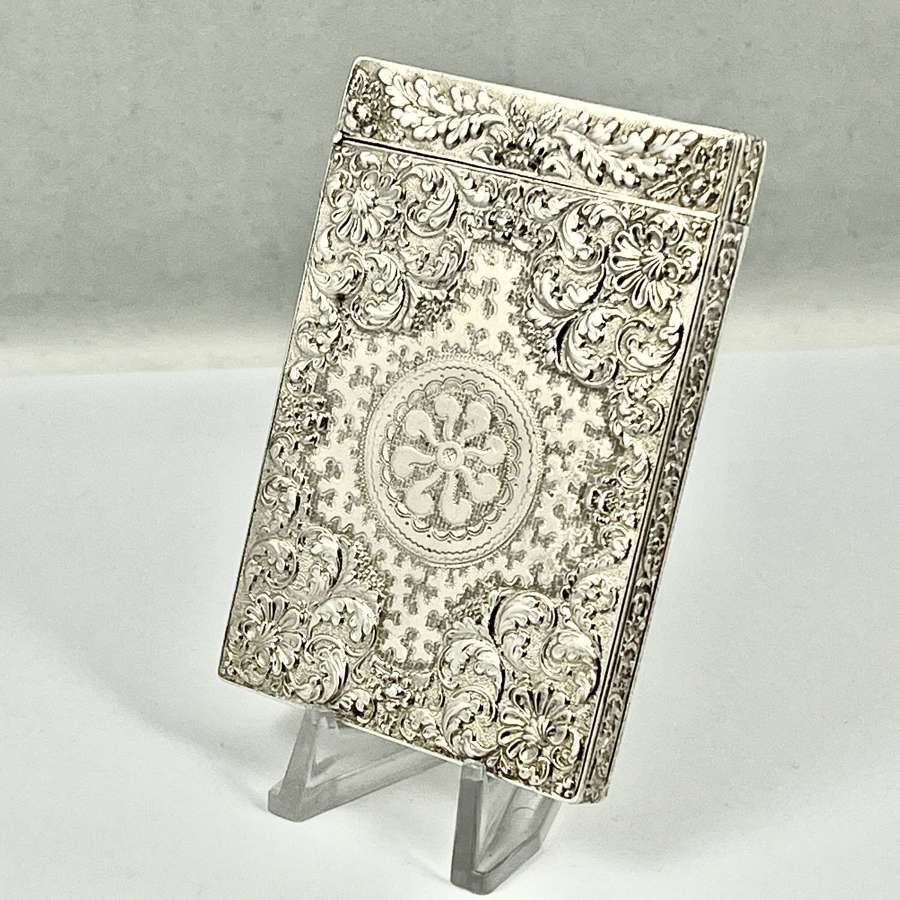 William IV antique silver card case, Taylor & Perry 1830