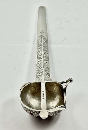 Victorian silver and agate sword paper knife, Edinburgh 1892