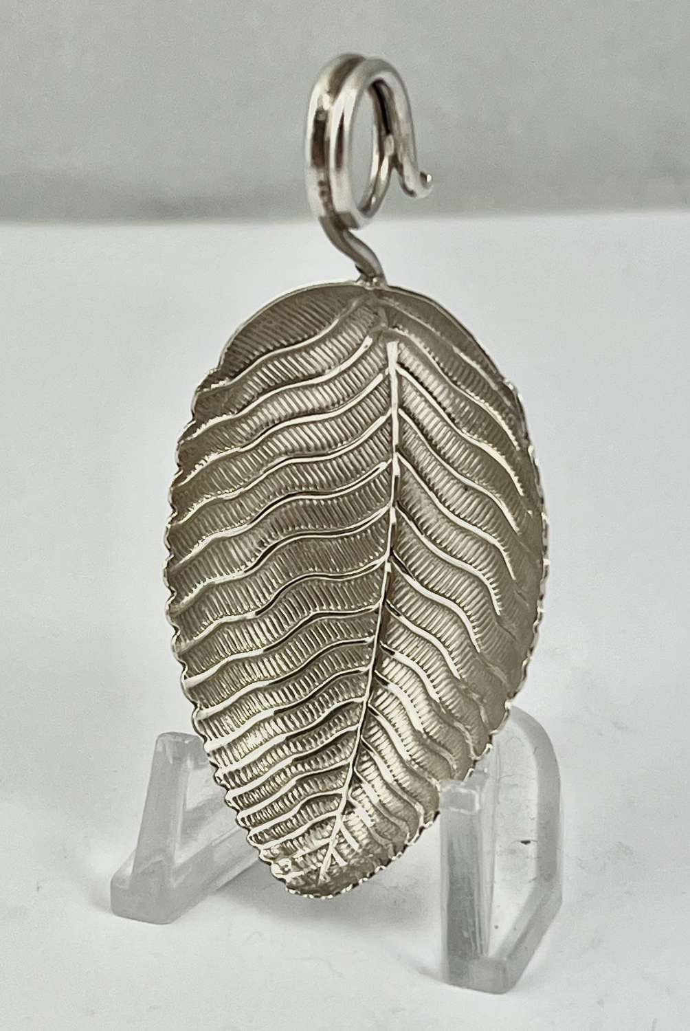 George III silver “leaf” caddy spoon, Elizabeth Morley 1802