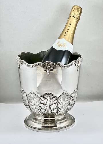 Victorian antique silver ice bucket, London 1896