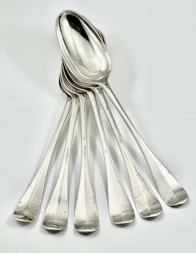 George II 6 Scottish Provincial Silver Glasgow table spoons c.1757