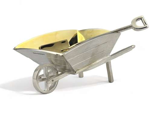 Elizabeth II silver “wheelbarrow “ salt, Francis Howard 2022