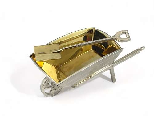 Elizabeth II silver “wheelbarrow “ salt, Francis Howard 2022
