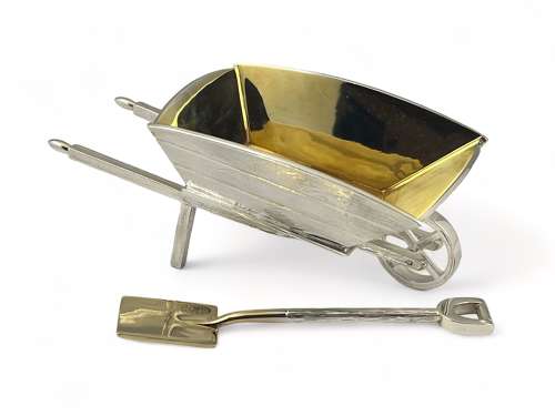 Elizabeth II silver “wheelbarrow “ salt, Francis Howard 2022