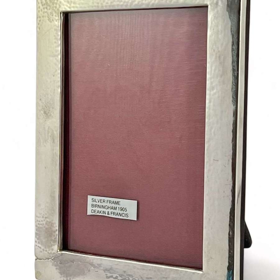 Edwardian antique planished silver picture frame. Birmingham 1905