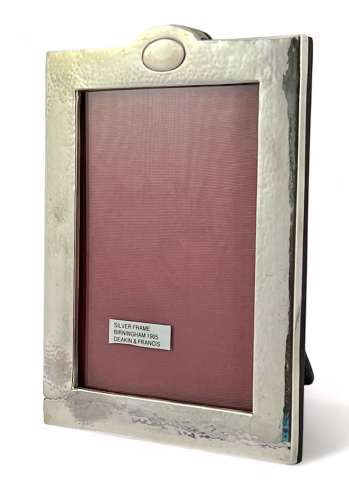 Edwardian antique planished silver picture frame. Birmingham 1905