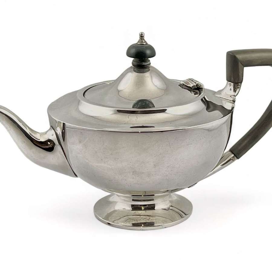 George V art nouveau style silver teapot, Charles Weale 1924