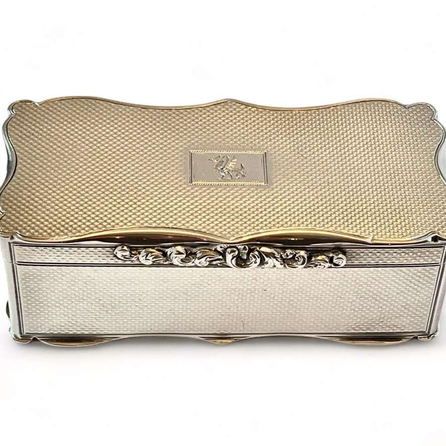 Large Victorian silver table snuff box, Edward Edwards II 1844.