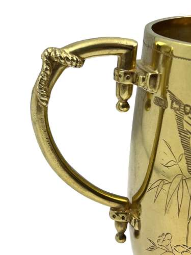 Victorian antique silver gilt art nouveau cup, London 1875.