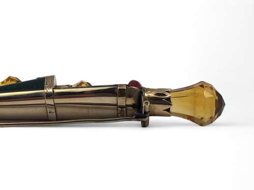 Victorian Scottish antique gold and agate kiltpin, c.1860