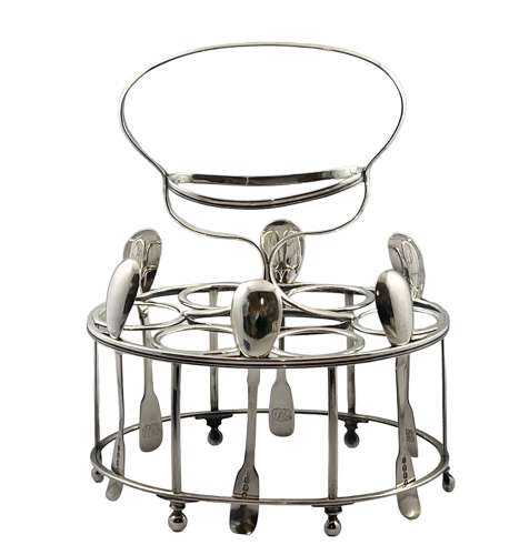 George III silver egg cruet set by Solomon Hougham, London 1804