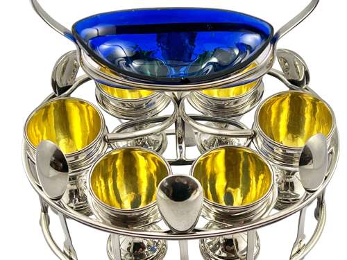 George III silver egg cruet set by Solomon Hougham, London 1804