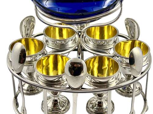 George III silver egg cruet set by Solomon Hougham, London 1804