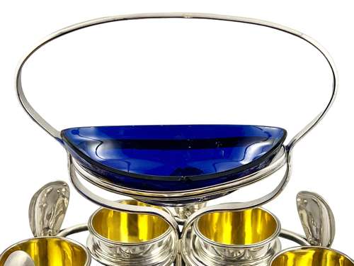 George III silver egg cruet set by Solomon Hougham, London 1804