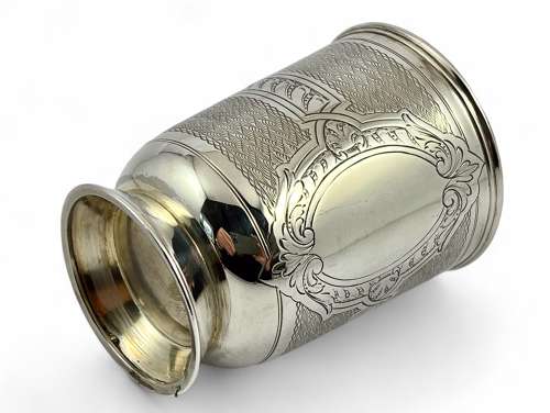 Victorian antique silver christening cup, Sheffield 1874