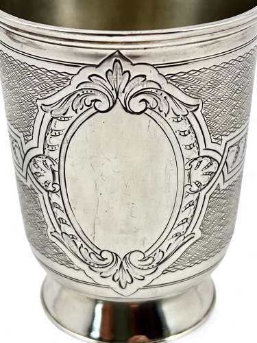 Victorian antique silver christening cup, Sheffield 1874
