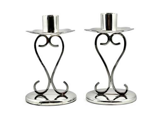 Elizabeth II pair of Scottish art nouveau silver candlesticks, Edinburgh 1997