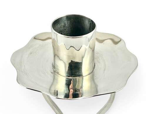 Elizabeth II pair of Scottish art nouveau silver candlesticks, Edinburgh 1997