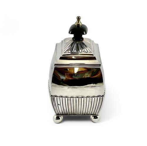 Victorian antique silver tea caddy, London 1887