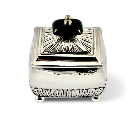 Victorian antique silver tea caddy, London 1887