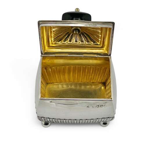 Victorian antique silver tea caddy, London 1887