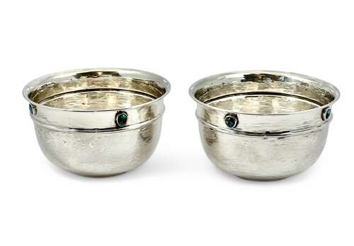 Edwardian pair of “Cymric” silver bowls by Liberty & Co. 1910