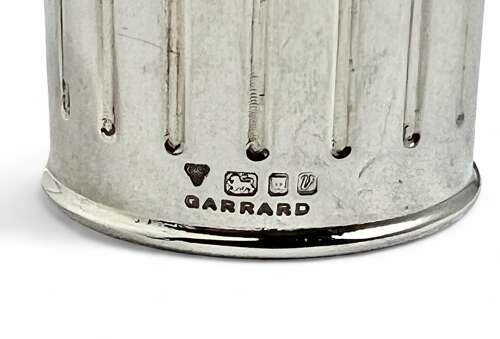 Elizabeth II silver Dustbin and cats condiment set, Garrards London 1995