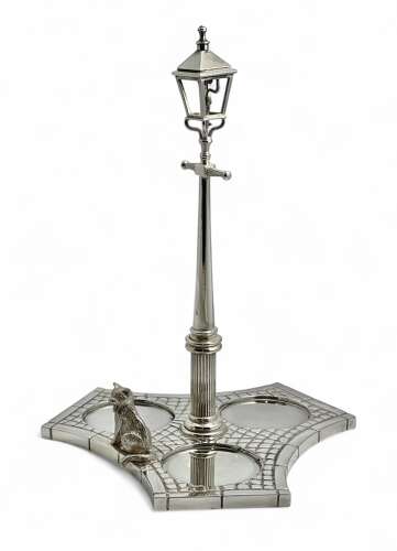 Elizabeth II silver Dustbin and cats condiment set, Garrards London 1995