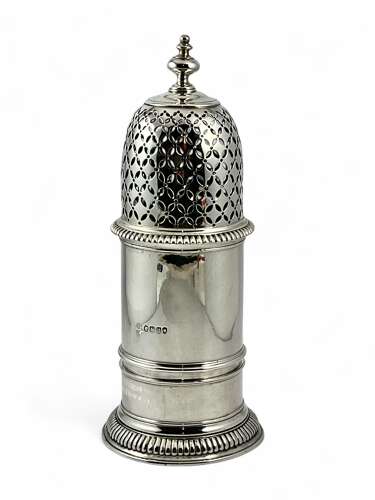 Extra large Victorian antique silver Georgian style caster, London 1875