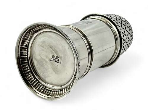Extra large Victorian antique silver Georgian style caster, London 1875