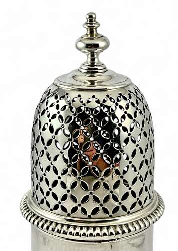 Extra large Victorian antique silver Georgian style caster, London 1875